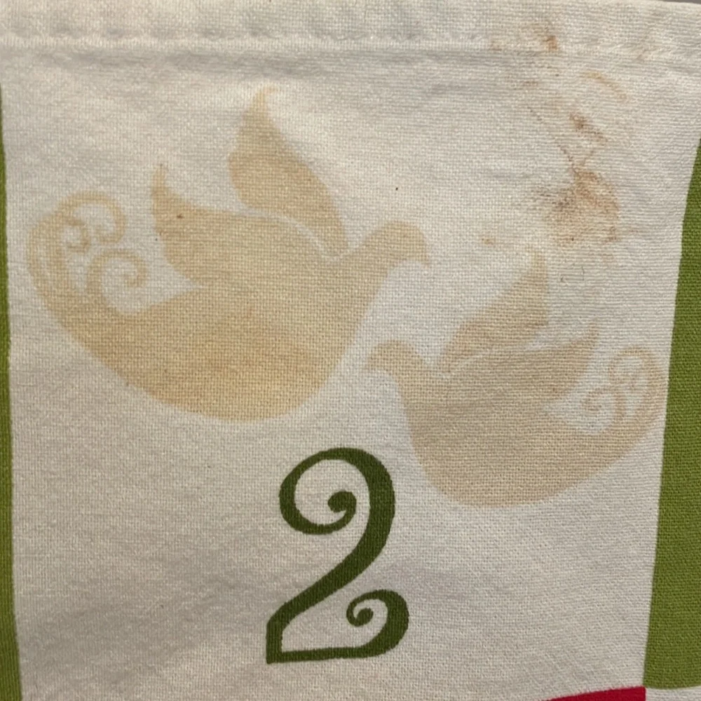 Crate&Barrel 12 Days Of Christmas Tea Towel
